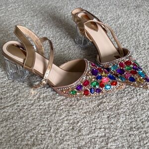 Colorful Gemstone Embellished Heels